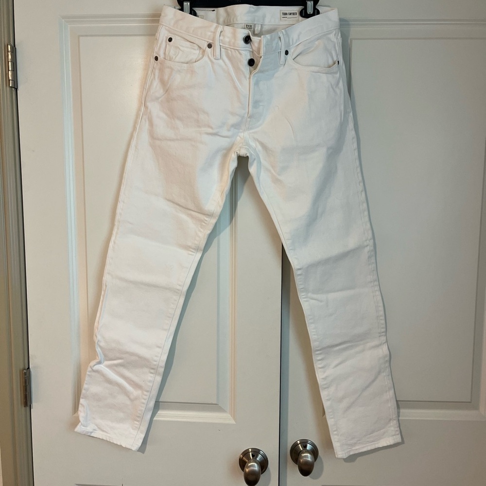 Todd Snyder White Slim Jeans Crisp Denim